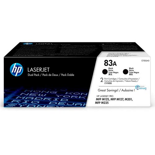 Toner-HP-83A-CF283AD-Negro-MFP127F-(Pack-x-2)